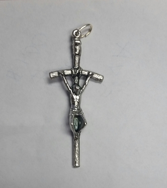 Photo of NICKEL SILVER PAPAL CRUCIFIX 508A
