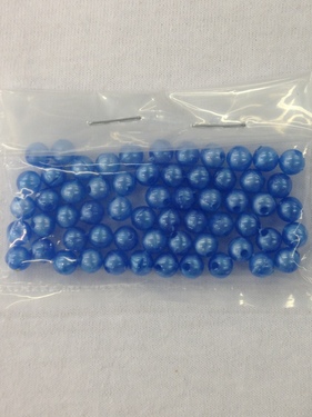 Photo of BLUE 6MM PEARLIZED PLASTIC BEADS 639B