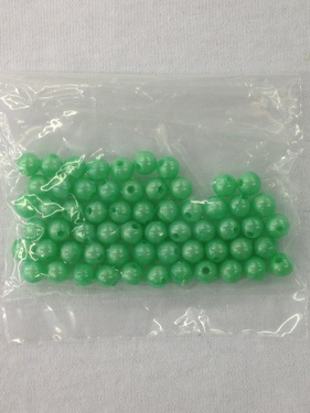 Photo of GREEN 6MM PEARLIZED PLASTIC BEADS 639GR