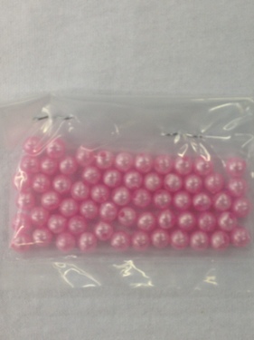 Photo of PINK 6MM PEARLIZED PLASTIC BEADS 639P