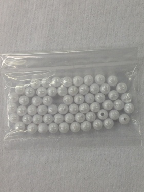 Photo of WHITE 6MM PEARLIZED PLASTIC BEADS 639W