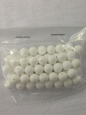 Photo of WHITE 8MM OPAQUE PLASTIC BEADS 666W