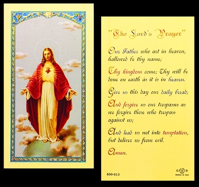 Photo of THE LORD'S PRAYER LAMINATED HOLY CARD 800-013