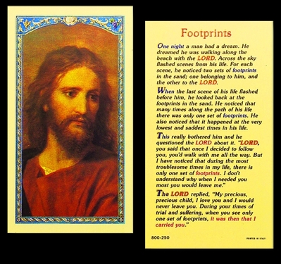Photo of FOOTPRINTS LAMINATED HOLY CARD 800-250