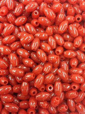 Photo of 6X9MM RED PLASTIC MISSION BEAD M5R