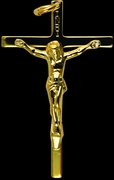 Photo of GOLD OVER STERLING SILVER CRUCIFIX 451