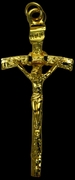 Photo of GOLD OVER STERLING SILVER PAPAL CRUCIFIX 458