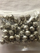 Photo of 8MM SILVER METALIZED PLASTIC ANTIQUE ROSEBUD BEADS 643S