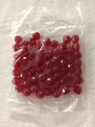 Photo of RED 8MM FACETED TRANSPARENT BEADS 668R