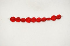 Photo of RED 8MM GLASS HEART BEADS 673