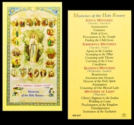 Photo of MYSTERIES OF THE ROSARY LAMINATED HOLY CARD 800-047