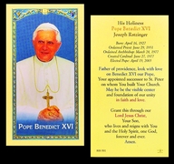 Photo of POPE BENEICT XVI LAMINATED HOLY CARD 800-501