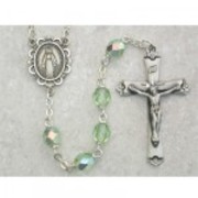 Photo of SS 6MM AB PERIDOT/AUG ROSARY WITH VELVET BOX 875L-AUG
