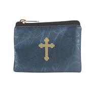Photo of BLUE MARBLE PATTERNED ZIPPER ROSARY POUCH 922