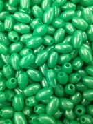 Photo of 6x9MM GREEN PEARLIZED PLASTIC MISSION BEAD M55GR