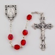 Photo of NS 6MM AB RUBY/JULY ROSARY WITH VELVET BOX R391-JUL