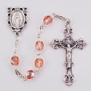 Photo of NS 6MM AB ROSE/OCT ROSARY WITH VELVET BOX R391-OCT